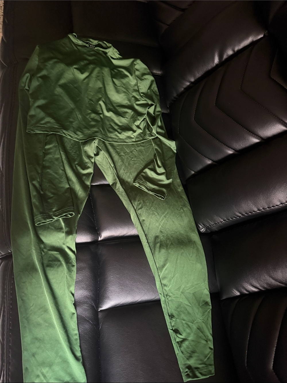 SHEIN Olive Green High-Waist Leggings